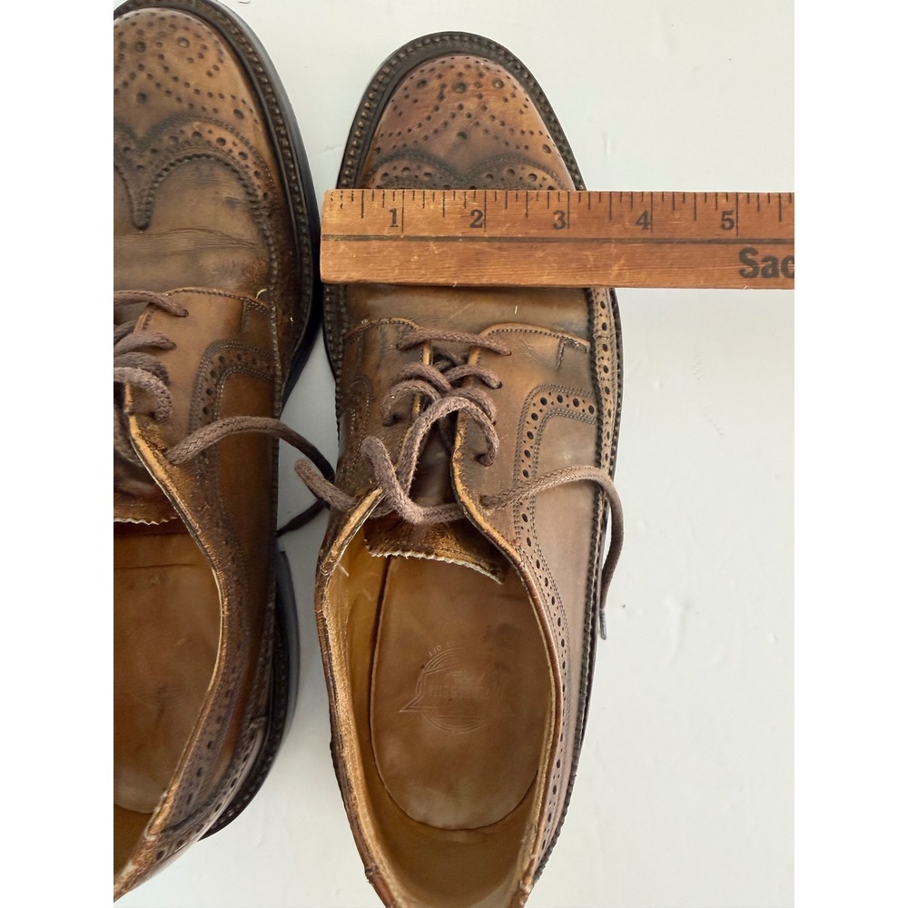 Florsheim Imperial Mens Brown Leather vintage Wingtip Brogue Oxford Dress Shoes - Picture 9 of 10